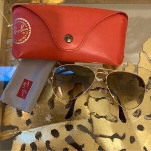 Ray Ban Aviator Sunglasses Brown Gradient